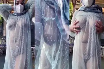 Tante Jilboobs Nakal Baju Transparan Outdoor